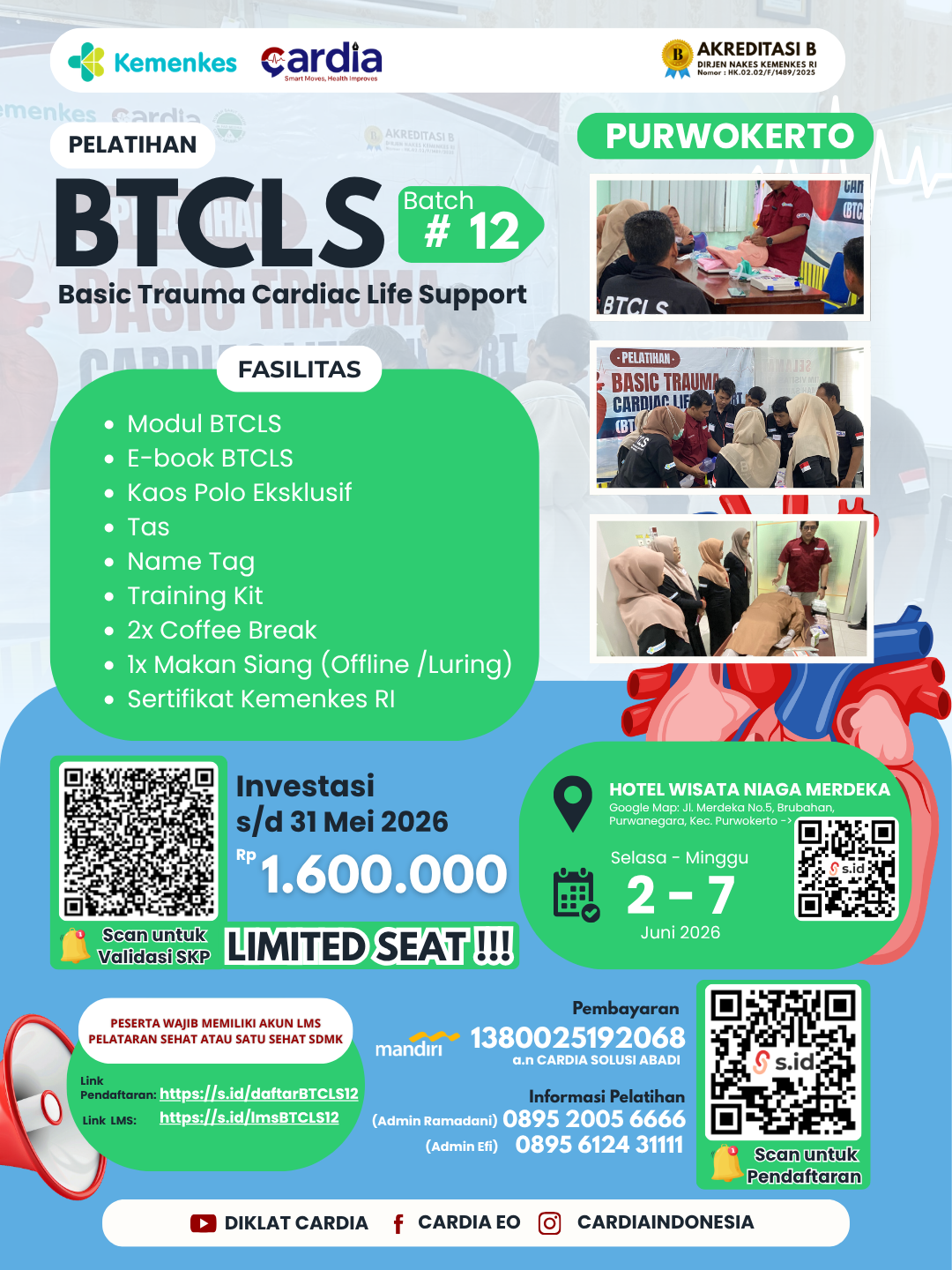 Gambar Pelatihan Basic Trauma Cardiac Life Support (BTCLS) Batch 12